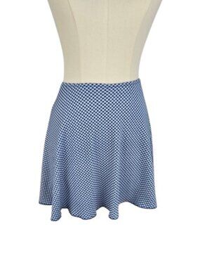 Women’s Gingham Skort Mini Tennis Style Elastic Waist Size M